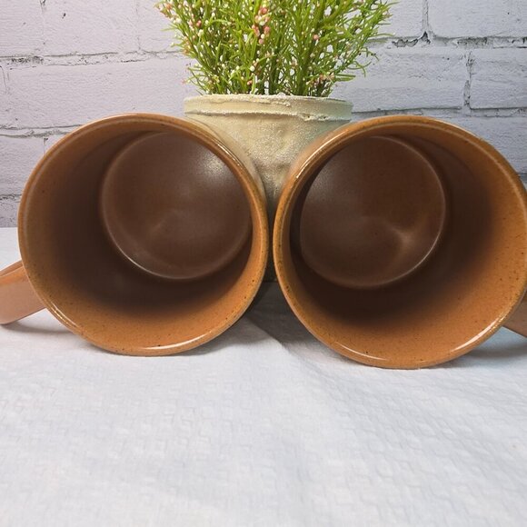 HEARTH AND HAND BY MAGNOLIA TRIPLE STRIPE STONEWARE MUG SET BROWN AND CREAM Euc - Picture 4 of 8